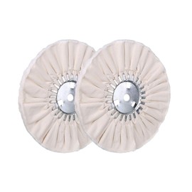 8" White Airway Buffing Wheel,5/8'' Arbor Hole,16 Plys/Fine Polishing for Angle Grinder,2PCS