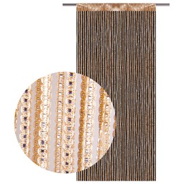 String curtain with pull-through bars, lurex-look curtain, elegant and stylish decoration in many colours and sizes, 140x250cm