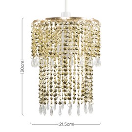MiniSun Modern Chrome Chandelier Ceiling Pendant Light Shade with Clear Acrylic Jewel Droplets