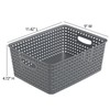 Kekow Paquete de 4 cesta de almacenamiento de plástico gris,