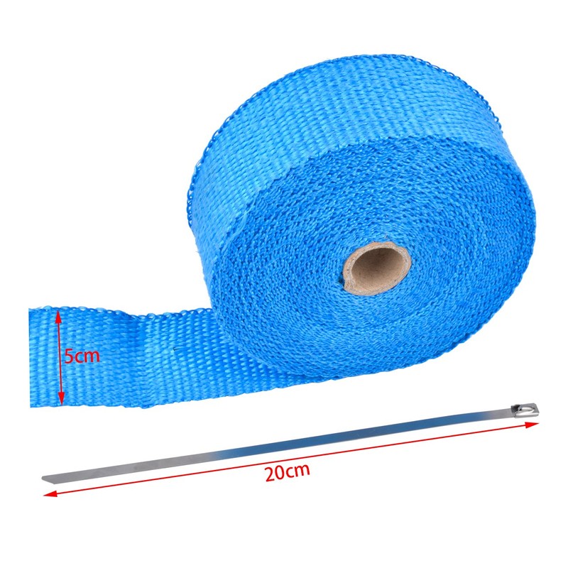 NATGIC 15M Car Motorcycle Exhaust Heat Wrap Tap Header Glassfiber