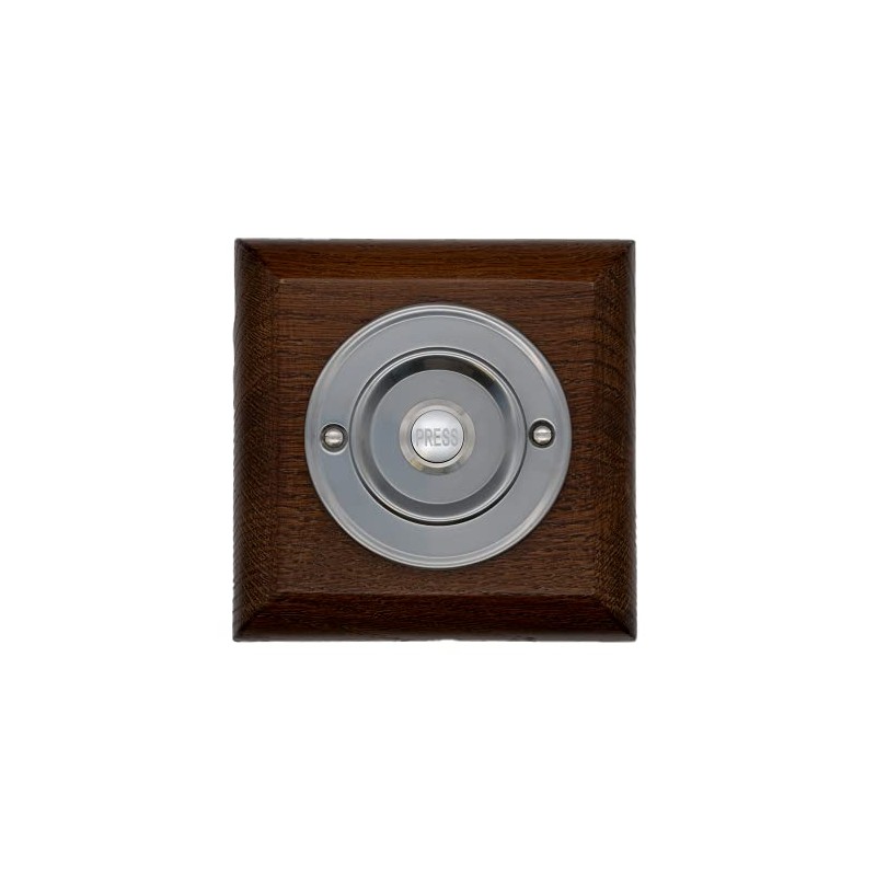 Modern Living Square Wireless Doorbell in Tudor and Brushed Nickel