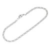 NKlaus 26 cm Anklet 925 Silver S Curb Chain Diamond-Coated