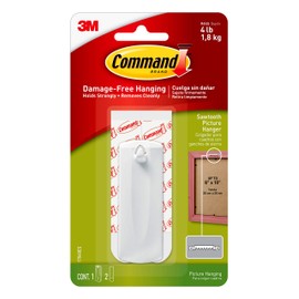 Command Sawtooth Hanger, 1-Hanger, 2-Strips, Decorate Damage-Free