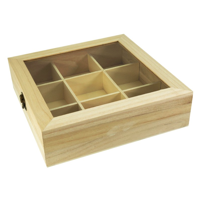 Incutex Aufbewahrungsbox aus Holz, Teebeutelbox, Teekiste, Teebox, Teedose Holz mit
