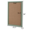SOFE Linen Decorative Bulletin Board, Green Wood Framed 23" X