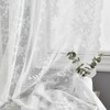 Kotile White Lace Cafe Curtains 45 Inch Length for Kitchen