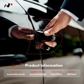 A-Premium Outside Exterior Door Handles Compatible with Kia Soul 2014-2019 Hatchback, Without Keyless System, Primed Black, 2-PC Set, Rear Driver and Passenger Side