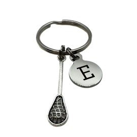 Heart Projects Custom Initial Lacrosse Keychain, Lacrosse Player Gift, Lacrosse End Of Season Senior Gift