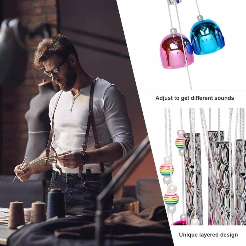 Kpbel Colorful Wind Chimes for Outside with 4 Aluminum Tubes
