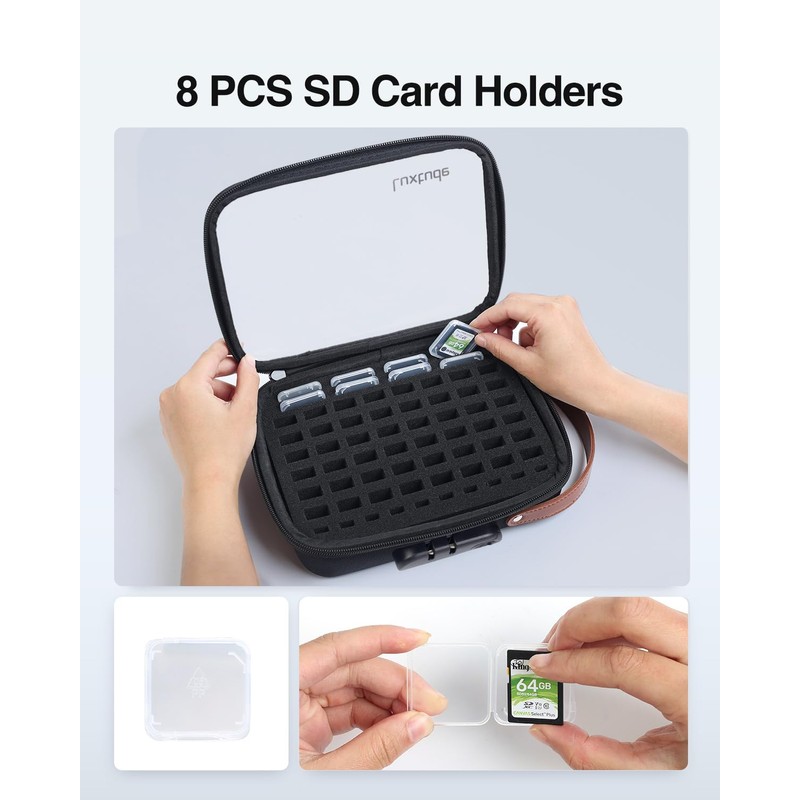 Luxtude Flash Drive Case with Combination Lock (112 Labels Included)