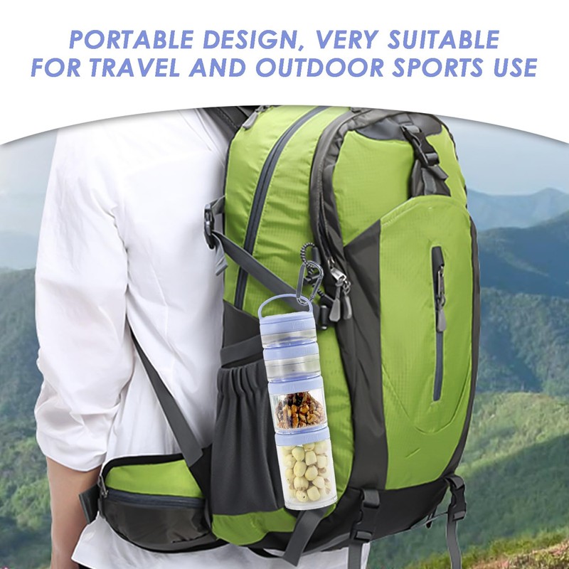 1 Set of 4-Layer Protein Powder Box and 1 Measuring