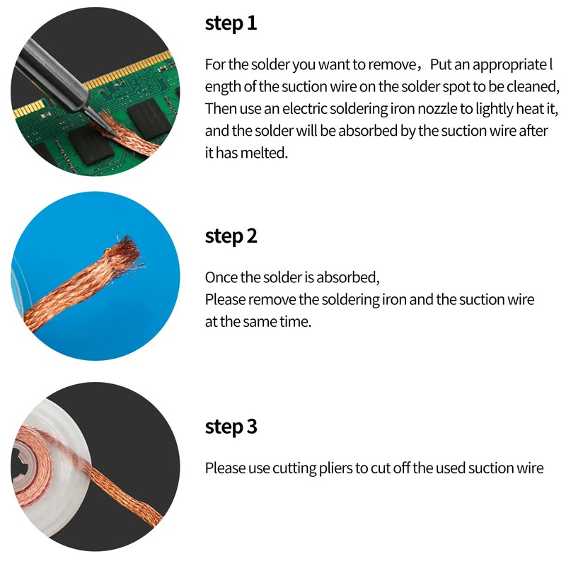 Solder Wick 1/8 Inch（3mm) Desoldering Wick Solder Braid Desoldering Braid,