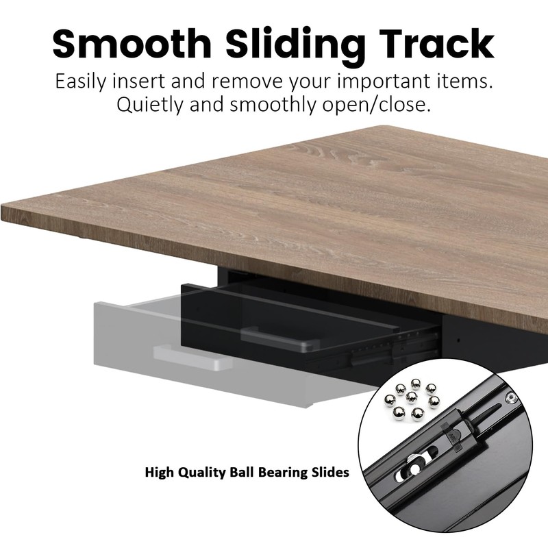 UNITEDPOWER Under Desk Drawer Storage, Pull-Out Office Hidden Counter Drawer,