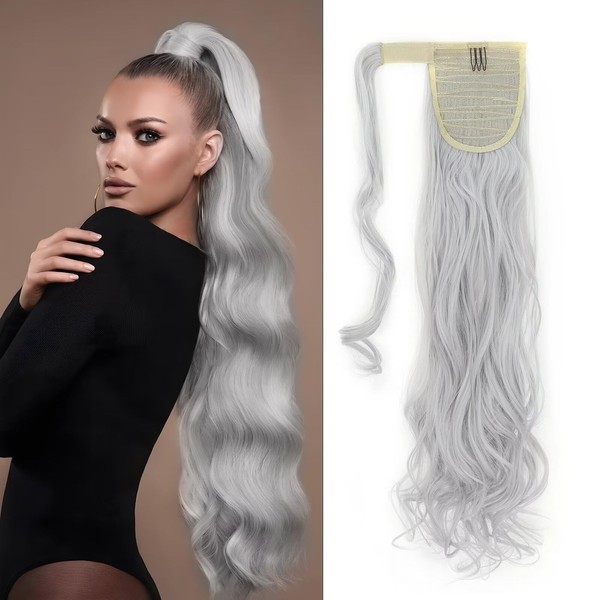 Ponytail Extensions Hairpiece Like Real Hair Clip in Ponytail Braid