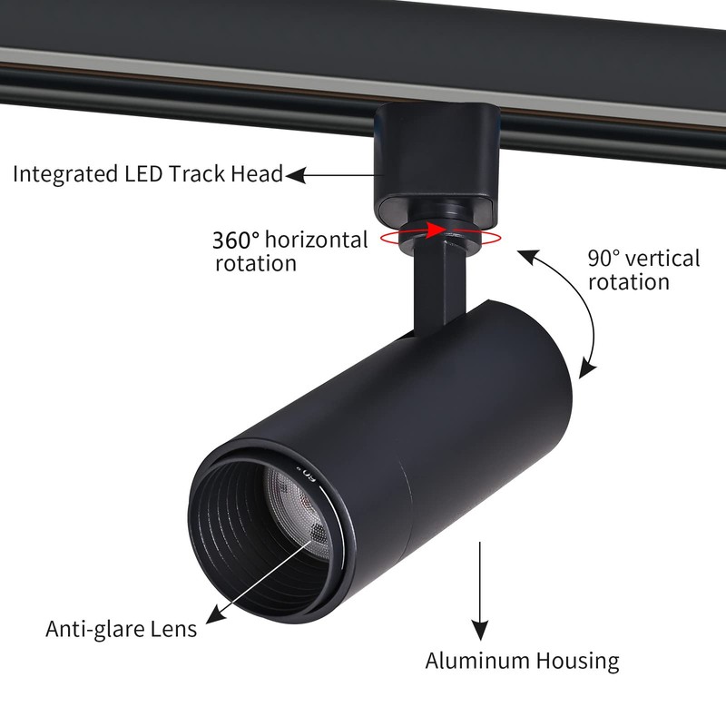 Ajbvp 5CCT LED Track Lighting Heads 12W Dimmable,Zoomable Beam15°/24°/36°/45°/60°,2700K/3000K/3500K/4000K/5000K,Single Circuit