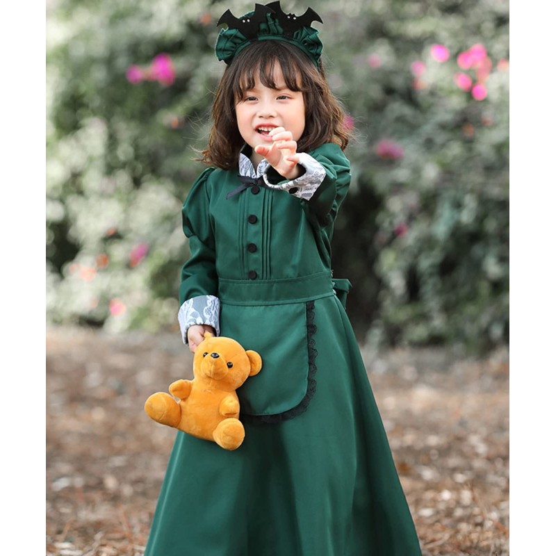 Milky Time Halloween Cosplay Western Style Maid Clothes Women's Green