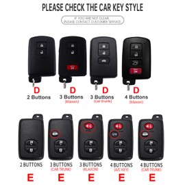 ontto Zinc Alloy Car Key Case Cover fit for Toyota Auris Avalon RAV4 Verso 2012-2018 Camry Yaris 2011-2018 Smart Key Holder case Shell Keychain Keyring car Styling Accessories 3 Buttons Trunk D2