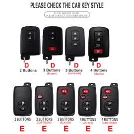 ontto Zinc Alloy Car Key Case Cover fit for Toyota Auris Avalon RAV4 Verso 2012-2018 Camry Yaris 2011-2018 Smart Key Holder case Shell Keychain Keyring car Styling Accessories 3 Buttons Trunk D2