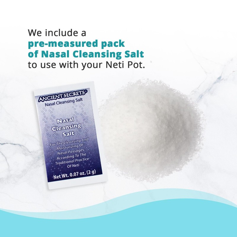 Ancient Secrets Nasal Cleansing Salt, Non-Iodized – USP-Grade Sodium Chloride,