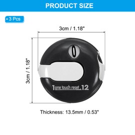 PATIKIL Golf Score Counter, 3 Pack Mini Golf Shot Stroke Attachment Counter Clicker Clip for Golfers Glove Bag Hat, Black