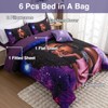 A Nice Night Purple Gradient Galaxy Printed Bedding Sets,Black Girl