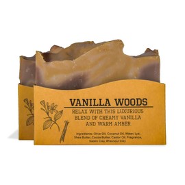 CompassSoap Vanilla Woods | All Natural Bar Soap for women | Best Bath Soap Bars for Women with Minimalist & Gentle Lather | Paraben & Phthalate Free Body Soap Bars for Women | 5 oz. Pack of 2