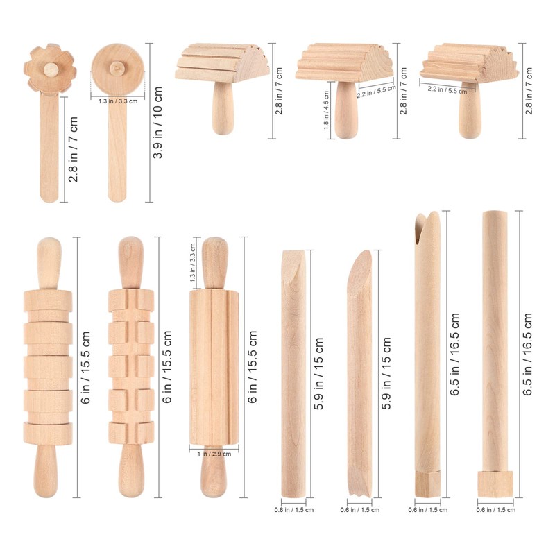 1 Set Wooden Tools Toy for Kids Clay Shaping Tools