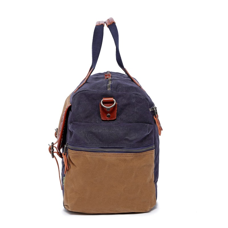 TSD Brand Stone Creek Waxed Canvas Duffel Bag (Navy)