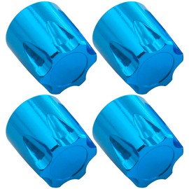 4PCS Share Goo Aluminium RC M4 Wheel Nut,RC Car Dustproof Wheel Rim Center Cap Hub Compatible with Traxxas TRX4 Axial SCX10 90046 D90 Tamiya Redcat HPI 1/10 RC Crawler Car (Blue)