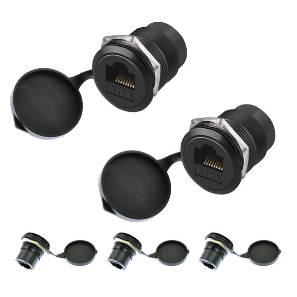 YiKaiEn RJ45 CAT6 Panel Mount Adapter Female-to-Female Ethernet Pass-Through Connector,