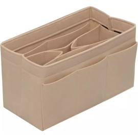 지갑 정리함 삽입물 - 14개의 포켓이 있는 토트 가방 베이지 미디엄 [Red] Wallet organizer insert - beige medium tote bag with 14 pockets [Red]