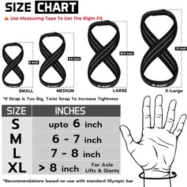 AQF Figure 8 Lifting Straps, Anti Slip Gym Wrist Supports for gym, Powerlifting, Weightlifting, Deadlifting, Heavy Duty Gym Straps, Ideal Lifting Straps for Strength Training (Black & White, L)