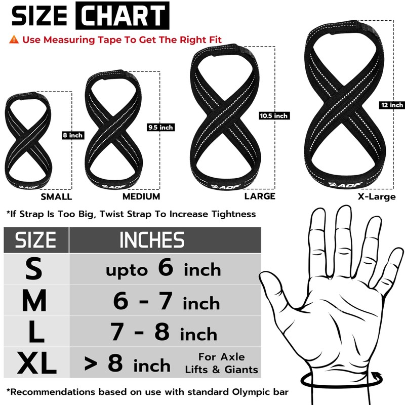 AQF Figure 8 Lifting Straps, Anti Slip Gym Wrist Supports