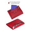 AINIMOER Small Leather Wallet for Women, Slim Compact Credit Card