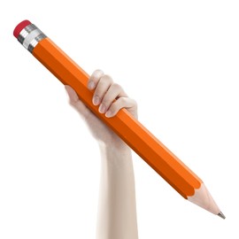 smrtcol Wooden Jumbo Pencil for Prop Gifts Decor 14 Inch Funny Big Novelty Pencil with Cap Orange