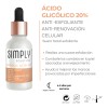Simply Solution suero facial 20 % ácido glicólico, exfoliación intensa