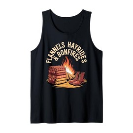 Flannels Hayrides Bonfires Fall Rustic Adventure Tank Top