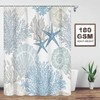 BIVINAR Extra Long Nautical Starfish Seashell Coral Shower Curtain 72