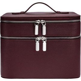 Bolsa de maquillaje profesional con capa interior extraíble para almacenamiento organizado de cosméticos y productos para cuidado de la piel Estuche para cosméticos con soporte para brochas