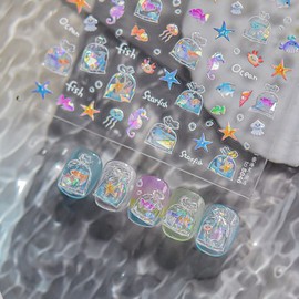Tomoni Nail Sticker Sea Friends 5046, 1 Piece / 토모니 네일스티커 바다친구들 5046, 1개