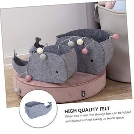 Toyvian Material Boys and Girls Toy Basket Sea Felt Storage Basket for Home Organization