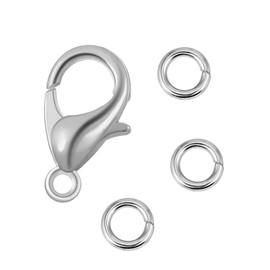 Wholesale Pack-50 PCS 9mm Stainless Steel Lobster Clasps and 100 PCS 4mm Open Jump Rings Set Jewelry Making Findings