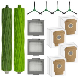 Piezas de repuesto para iRobot Roomba Plus 504 Vac & Max 705 Vac Robot Kit de accesorios de aspiración, incluye 2 cepillos principales, 4 cepillos laterales, 3 filtros Hepa, 4 bolsas de polvo