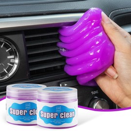 JUSTTOP 2 Packs Car Cleaning Gel Detailing Putty,Automotive Interior Cleaning Slime,Car Vent Cleaning Kit for Car and Keyboard,Putty Cleaning Car Accessories Purple