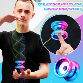S2 Responsive Yoyo Professional for Kids and Adults, Unresponsive Yoyo with Dual Function for Experts, Metal Yo yo for Finger Spin Tricks with 10 Yoyo Strings, Yoyo Case, Yoyo Accessory