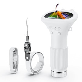 Microscope for Kids, Pocket Microscope with 2'' Inch Screen - 200x Zoom Mini Handheld Microscope Camera, Christmas Birthday Gifts for Age 3 4 5 6 7 8 9 10 11 12 Girls Boys