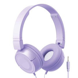 Laser Wired On-Ear Headphones Comfortable Cushioned Earpads, Adjustable Headband, Foldable & Compact Design, Lilac, Wide Compatible with All 3.5mm Devices - Ideal for Home, Travel and Gaming Headset