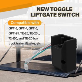 4-Wire 264951-04 Lift Gate Control Switch for GPT-25, GPT-3, GPT-4, GPT-5, TE-25, TE- 25L, 72-150, TE-20, 4-Wire Toggle Start Switch for Box Truck Trailer Lift Gate, ON-Off-ON Universal fit