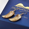 18K Gold Plated Tiger Teeth Stainless Steel Dangle Hook Earrings